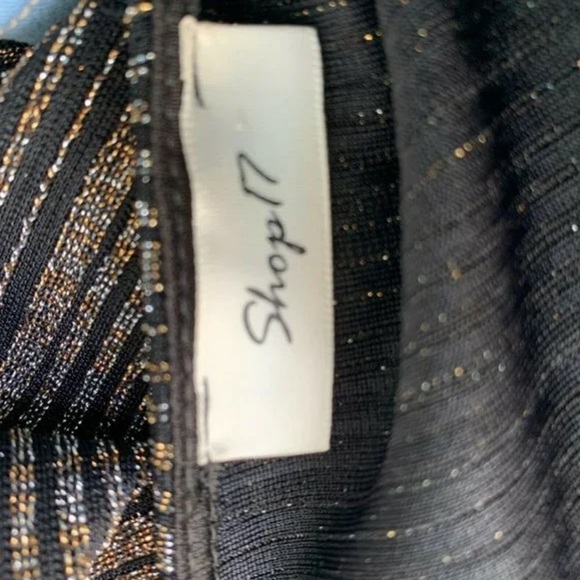 Shop 17 Metallic Striped Palazzo Jumpsuit Stretch Sexy Womens Size Small - Picture 6 of 7